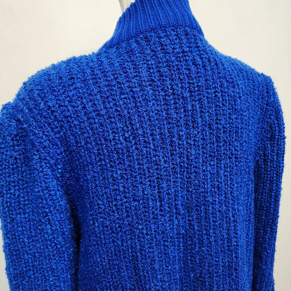 Monto Par le Chois Longline Cardigan Jacket Size L Blue Boucle Knit Vintage - Picture 12 of 16